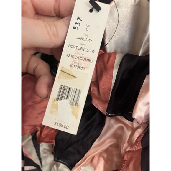 Theory Camisole Tank Pink Black Ruffle Size Large Nwt Rtl $195. U - Picture 3 of 8